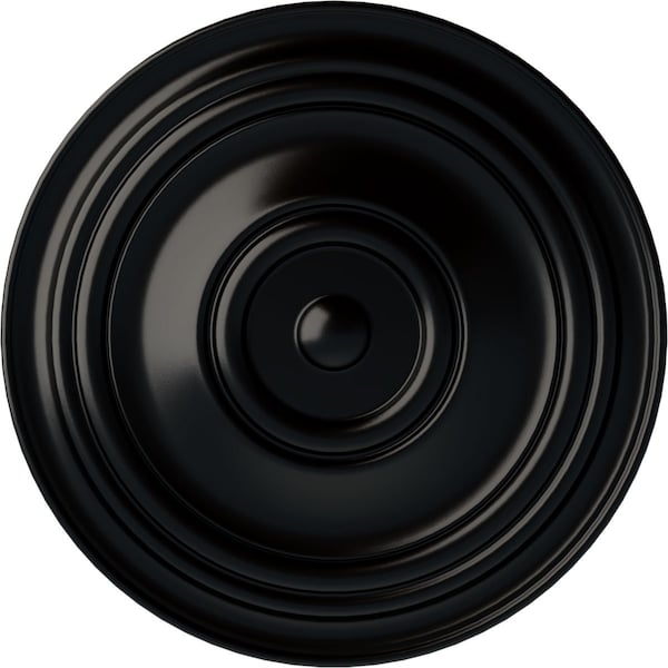 Ekena Millwork Traditional Ceiling Medallion (Fits Canopies up to 8 1/4"), 31 1/2"OD x 2 1/2"P, Jet Black CM31TRBLF - main